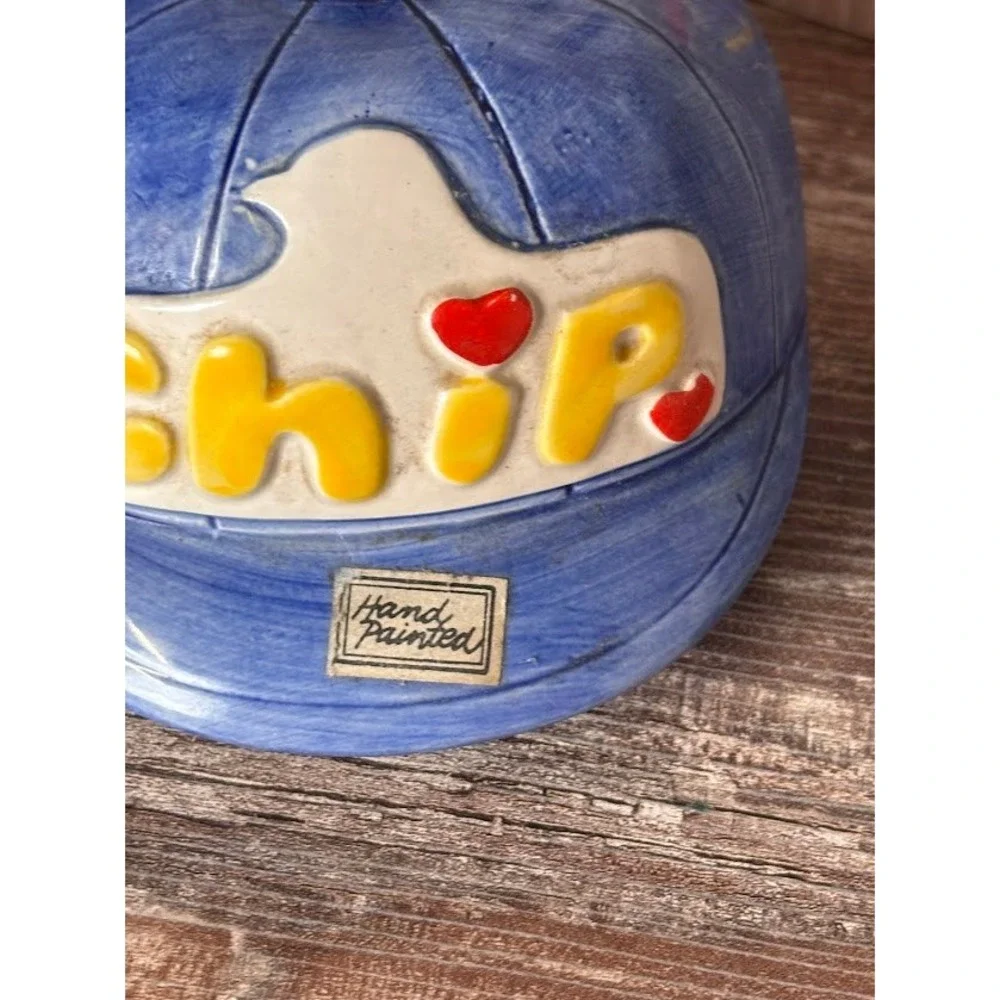 Christine Harris Amos 1991 Chip Cookie Character Ceramic Cookie Jar Hand Painted
